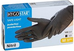HYGOSTAR unisex Einmalhandschuhe SAFE LIGHT schwarz Größe M, 100 St.