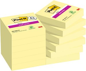 Thumbnail - 8 + 4 GRATIS: Post-it® Super Sticky Notes Haftnotizen extrastark gelb, 8 Blöcke + GRATIS 4 Blöcke