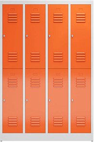 ClassiX Spind feuerrot, lichtgrau X-520244, 8 Schließfächer 118,5 x 50,0 x 180,0 cm