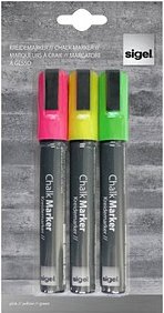 SIGEL Kreidemarker farbsortiert 1,0 - 5,0 mm, 3 St.