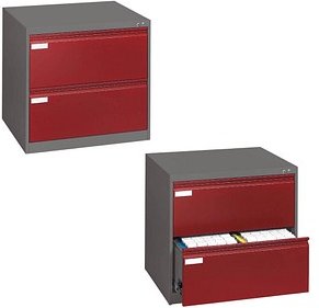 CP C 2000 Acurado Hängeregistraturschrank grau, rubinrot 2 Schubladen 78,7 x 59,0 x 73,3 cm, 1 St.