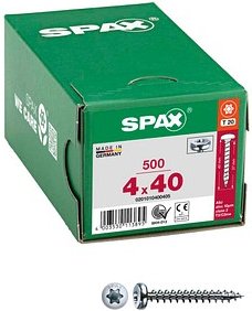 Thumbnail - SPAX® Universalschrauben T20 Halbrundkopf WIROX 0201010400405 4 mm x 40 mm, 500 St.