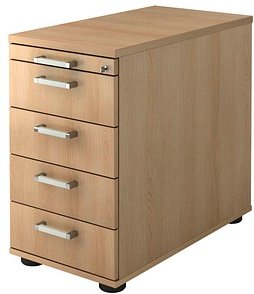 HAMMERBACHER Solid SC50 Standcontainer eiche 5 Auszüge 42,8 x 80,0 x 72,0 - 76,0 cm