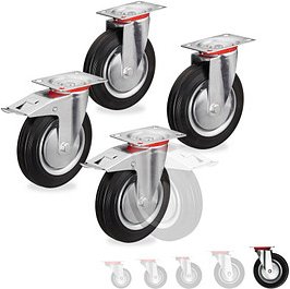 Thumbnail - relaxdays Schwerlastrollen schwarz