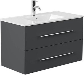 POSSEIK Waschbecken mit Unterschrank HOMELINE 90 grafit 91,0 x 46,5 x 55,8 cm