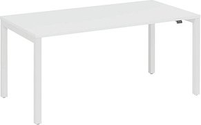 fm Catro Schreibtisch weiß, verkehrsweiß rechteckig, 4-Fuß-Gestell weiß 200,0 x 80,0 cm