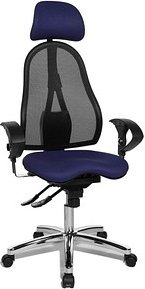 Thumbnail - Topstar Bürostuhl Sitness 45, ST99U L58X Stoff blau, Gestell chrom