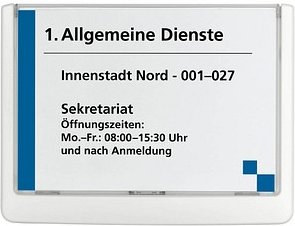DURABLE Türschild CLICK SIGN Kunststoff weiß 14,9 x 10,55 cm, 1 St.