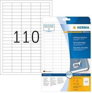 Thumbnail - 2.750 HERMA Etiketten 4210 weiß 38,1 x 12,7 mm