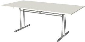 Thumbnail - Kerkmann Konferenztisch Lago weiß rechteckig, T-Fuß-Gestell chrom, 200,0 x 100,0 x 72,0 cm