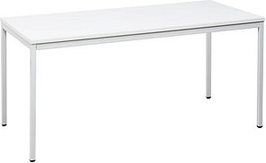 Gürkan Mehrzwecktisch weiß rechteckig, Vierkantrohr weiß, 140,0 x 70,0 x 75,0 cm