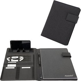 STOP® OCEAN PLASTIC Konferenzmappe RPET Kunstfaser DIN A4 anthrazit