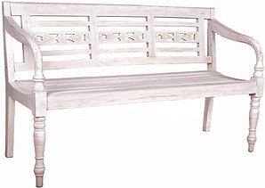 Garden Pleasure Gartenbank MOYO 960370 weiß Holz 150,0 cm