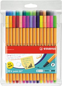STABILO Point 88 Fineliner farbsortiert 0,4 mm, 30 St.