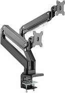 DIGITUS Monitor-Halterung DA-90427 schwarz für 2 Monitore, Tischklemme