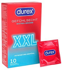 durex Kondome Gefühlsecht Extra Groß XXL, 10 St.