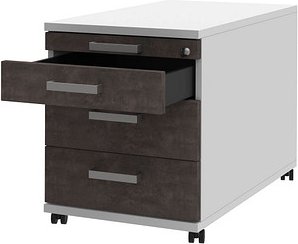 röhr Imperia Rollcontainer weiß, quarzit 4 Auszüge 42,7 x 80,0 x 54,4 cm