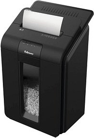 Fellowes AutoMax 100M Aktenvernichter mit Partikelschnitt P-4, 4 x 10 mm, bis 100 Blatt, schwarz