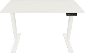 BISLEY E-StarterTech elektrisch höhenverstellbarer Schreibtisch weiß rechteckig, T-Fuß-Gestell weiß 140,0 x 60,0 cm