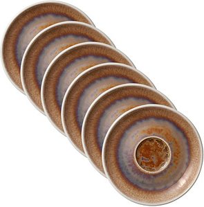 6 HEART & SOUL Untertassen Perfect Match Oyster braun 12,0 cm