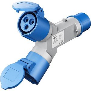 goobay Camping 2-fach CEE-Verteiler blau