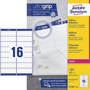 AVERY Zweckform Etiketten weiß 99,1 x 33,9 mm, 100 Blatt