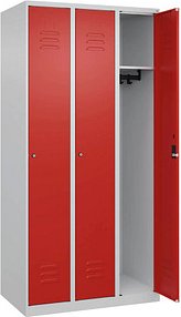 CP Spind Classic Plus lichtgrau, verkehrsrot 080000-30 S10014, 3 Schließfächer 90,0 x 50,0 x 185,0 cm