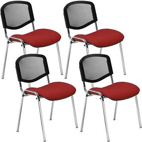 4 Nowy Styl Besucherstühle Iso Ergo Mesh bordeaux Stoff