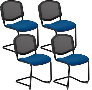 4 Nowy Styl Besucherstuhl Iso Ergo Mesh blau Stoff