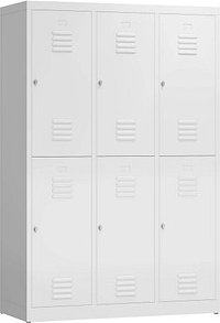 ClassiX Spind signalweiß X-523237, 6 Schließfächer 118,5 x 50,0 x 180,0 cm