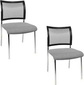 Topstar Besucherstühle Visit 10 Net NV290 G230 grau, schwarz Stoff, 2 St.