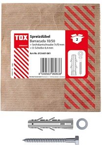 TOX BARRACUDA 013601081 Dübel mit Schrauben Ø 10 mm x 50 mm, 2 St.