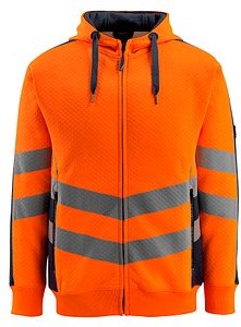 MASCOT® unisex Warnschutz-Langarmshirt Corby orange, schwarzblau Größe XL, 1 St.