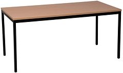 Gürkan Mehrzwecktisch buche rechteckig, Vierkantrohr schwarz, 120,0 x 60,0 x 75,0 cm