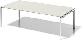 BISLEY Konferenztisch Cito grauweiß, verkehrsweiß rechteckig, 4-Fuß-Gestell weiß, 240,0 x 120,0 x 74,0 cm
