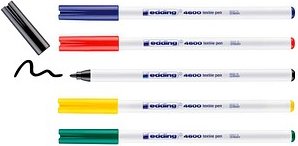 Thumbnail - edding 4600 basic Textilmarker farbsortiert 1,0 mm, 5 St.