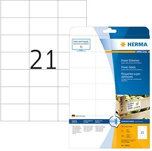 Thumbnail - 525 HERMA Power-Etiketten 10906 weiß 70,0 x 42,3 mm