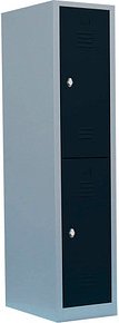 LÜLLMANN Spind anthrazit, lichtgrau 523218, 2 Schließfächer 41,5 x 50,0 x 180,0 cm
