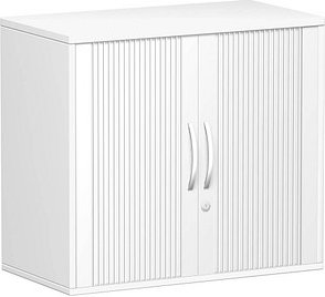 geramöbel Flex Rollladenschrank weiß, silber 1 Fachboden 80,0 x 42,5 x 72,0 cm