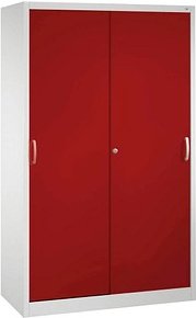 CP Schiebetürenschrank C 2000 Acurado, 2040-00 S10169 lichtgrau, rubinrot 4 Fachböden 120,0 x 40,0 x 195,0 cm