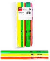 TOX Zimmermannsbleistift HB orange, gelb, grün, 12 St.