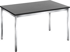 SODEMATUB Mehrzwecktisch esche-schwarz rechteckig, Vierkantrohr chrom, 120,0 x 80,0 x 74,0 cm