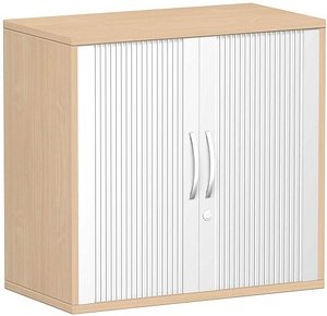 geramöbel Flex Rollladenschrank buche, silber 1 Fachboden 80,0 x 42,5 x 79,8 cm