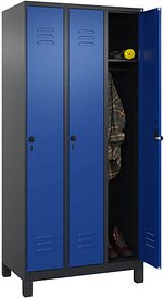 CP Spind Classic Plus enzianblau, schwarzgrau 080010-30 S10058, 3 Schließfächer 90,0 x 50,0 x 195,0 cm