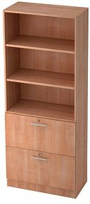 HAMMERBACHER Regalschrank Prokura, V7300/N/N/RE nussbaum 80,0 x 42,0 x 200,4 cm, 1 St.