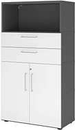 Thumbnail - HAMMERBACHER Regalschrank FlexWall, VFW48K2KG/G/W/BS grafit, weiß 80,0 x 40,0 x 145,0 cm, 1 St.