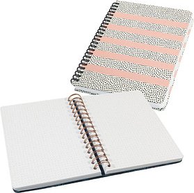 SIGEL Notizbuch mit Spirale Jolie® ca. DIN A5 punktkariert, rose/schwarz/weiß Hardcover 120 Seiten, 1 St.