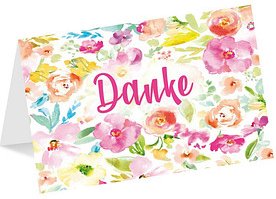 LUMA Dankeskarte Blumenrand LU2365 DIN B6, 1 St.