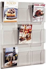 helit Wandprospekthalter transparent 9x DIN A4 9 Fächer