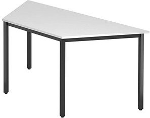HAMMERBACHER Konferenztisch VDQTR weiß Trapezform, Vierkantrohr schwarz, 160,0 x 69,0 x 72,0 cm